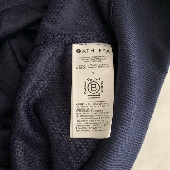 Athleta Brooklyn Bomber Jacket Captivate Chrome Blue Size Medium Lightweight - Picture 8 of 9